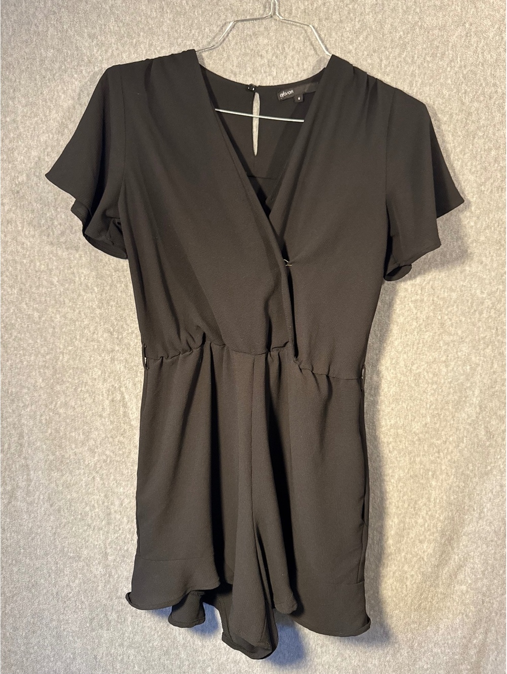 Gloria Vanderbilt Womens Black Short Sleeve Romper Size S